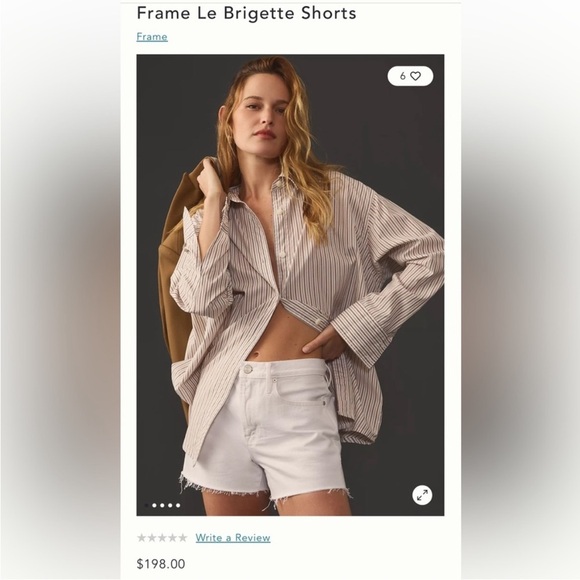 NWT New Frame Denim Le Brigette Shorts- Chalked - Picture 1 of 11